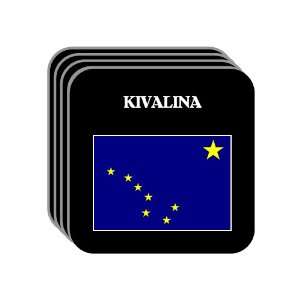 US State Flag   KIVALINA, Alaska (AK) Set of 4 Mini Mousepad Coasters