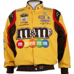  Kyle Busch Yellow/Brown M&M Adult Twill Jacket Sports 