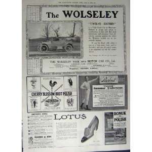   1912 ADVERTISEMENT WOLSELEY CAR LOTUS UNDERWEAR POLISH