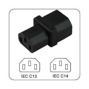  Plug Adapter IEC 60320 C14 Plug to IEC 60320 C13 Connector 