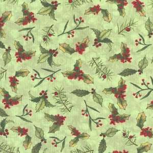  45 Wide Elegant Greenery Holly and Berry Toss Lt.Green 