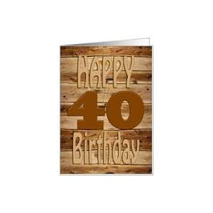    40th Birthday, Carved wood for a handyman Card Toys & Games