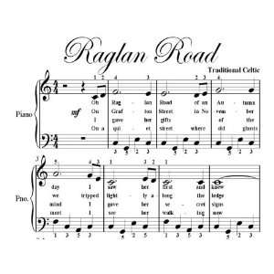 Raglan Road Big Note Piano Sheet Music Traditional Celtic  