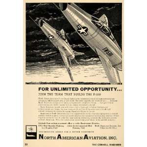   Aviation F 100 Super Sabre Plane   Original Print Ad
