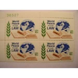 US Postage Stamps, 1975, World Peace Through Law, S# 1576, Plate Block 