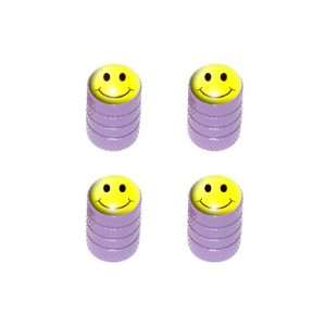 Smiley Face   Tire Rim Valve Stem Caps   Purple