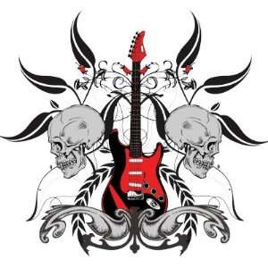  Grunge Guitar and Skull Stickers Arts, Crafts & Sewing