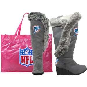   Ladies Charcoal Team Supporter Knee High Boots
