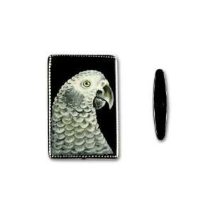  20x31mm Rectangle Black Onyx African Grey Parrot