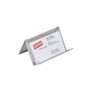   Silver Wire Mesh Business Card Holder, 2H x 4 1 