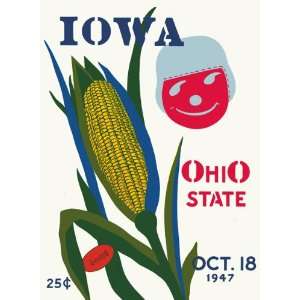  Program Cover Art   OHIO STATE (H) VS IOWA 1947 AT OHIO STATE Sports