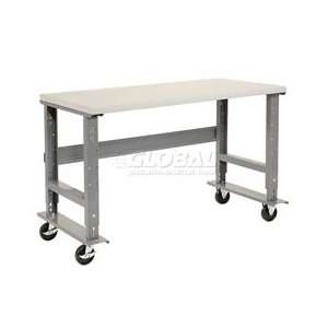 60x30 Mobile Plastic Safety Edge Work Bench  Adjustable Height   1 5/8 