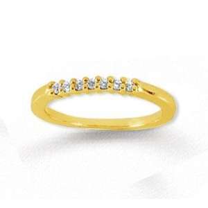   14k Yellow Gold 7 Stone 1/10 Carat Diamond Anniversary Band Jewelry