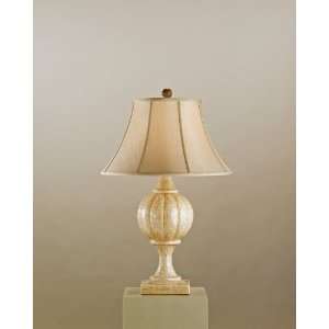   Ivory Merletto Table Lamp with Beige Silk Shades
