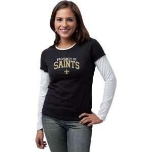  New Orleans Saints  Black  Womens Logo Property Too Long 