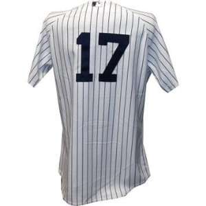 17 Yankees 2010 Spring Training Game Issued Pinstripe Jersey (Silver 
