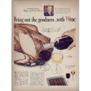   , with Wine  1945 Calicfornia Wine Advisory Board Ad, A0460A