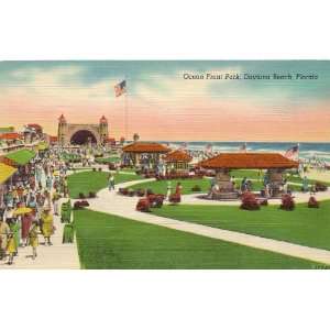   Postcard Ocean Front Park   Daytona Beach Florida 