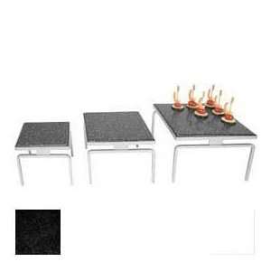  Strata Black Metal Riser Set, 3 Piece, White Stone 