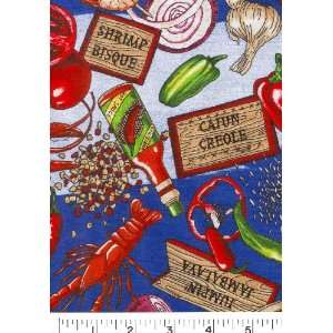  45 Wide Cajun Cookin Fabric By The Yard Arts, Crafts & Sewing