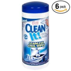  Carbona Clean It Stainless Steel Wipe, 33 Count Canister 