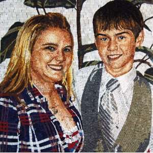  Sister and Brother custom made Portrait Mosaic Mozaico 