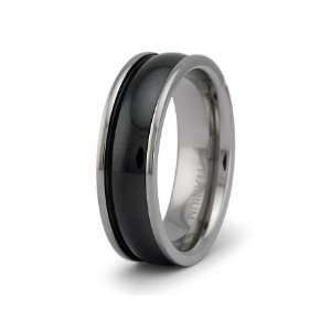  7mm Black PVD Titanium Ring Jewelry