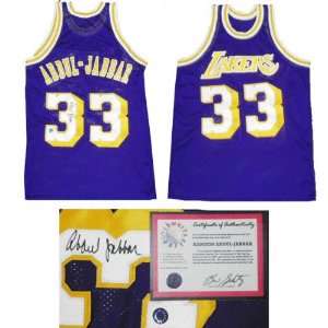 com Kareem Abdul Jabbar Los Angeles Lakers Purple Autographed Jersey 