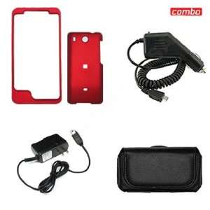  HTC Hero GSM AT&T Combo Rubber Feel Red Protective Case 