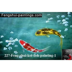 Koi Fish Painting Koi Painting Fish Painting Feng Shui Painting c0794 