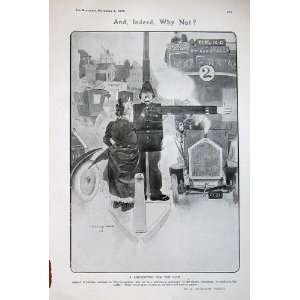  1908 Wilson Drawing Bus Transport Lady Policeman Sign 