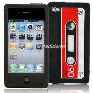  Tape Shaped Silicone Case Cover for iPhone 4 Black 