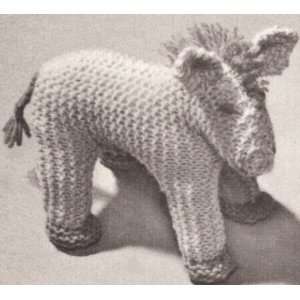 Vintage Knitting PATTERN to make   Knitted Horse Stuffed Animal Baby 