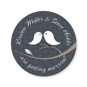  Love Birds Charcoal Stickers