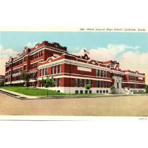 1940s Vintage Postcard North Central High School   Spokane Washington