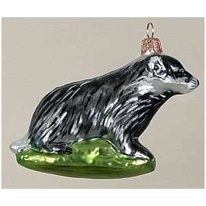  Badger Animal Glass Christmas Tree Ornament