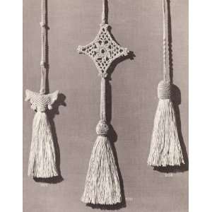 Vintage Crochet PATTERN to make   3 Three Tassel Shade Light Fan Pulls 