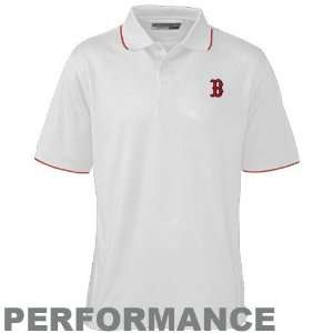  Cutter & Buck Boston Red Sox White DryTec Performance Polo 
