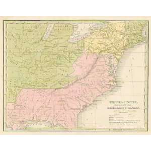    Bradford 1835 Antique Map of the United States