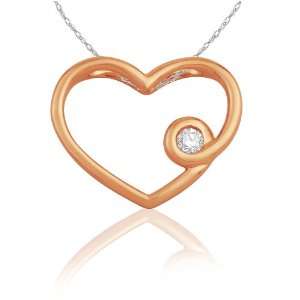   Heart Diamond Pendant (0.05 cttw, G H color, I2 Clarity), 18 Jewelry