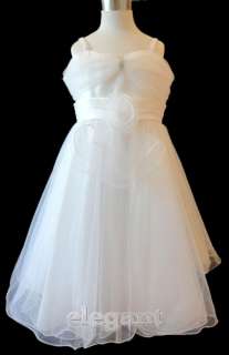 White V Wedding Flower Girls Dress Gown S3 12 Age 2 13T  