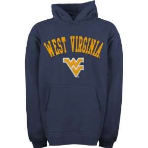  West Virginia Mountaineers Youth Navy Tackle Twill Hooded 