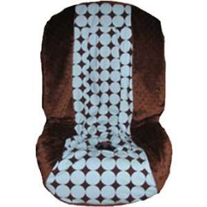   Car Seat Cover   Darling Dot Cocoa Blue Toddler Car Seat Cover Baby