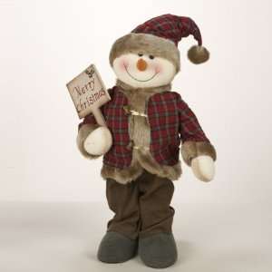  Pack of 4 Country Rustic Smiling Snowman in Plaid 