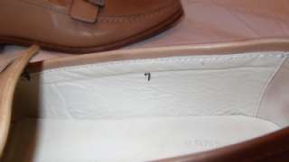 Womens SHOES TODS Loafer Buckle 7 Tan Flats Work Nice  