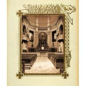  1893 Etching Cairo Church Assumption BV Interior 
