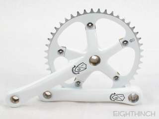 EIGHTHINCH FIXED GEAR TRACK CRANK CRANKSET 165MM WHITE  