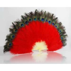  Single Row Peacock Fans Red Toys & Games