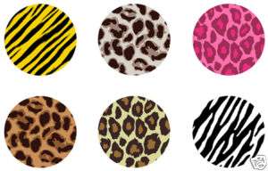 ANIMAL PRINT pins buttons leopard tiger zebra punk emo  
