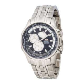Orient Mens CEY04002B World Time Black Automatic Watch   designer 